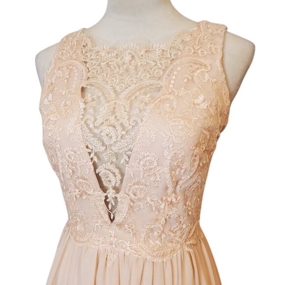 Anthropologie BHLDN SZ 4 Jenny Yoo Collection Blush Pink Dolly Dress Gown Maxi - Picture 4 of 12